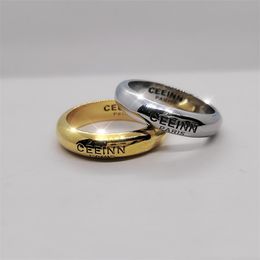 Gouden zilveren ontwerper ringen heren modeband ringe dames bruiloft sieraden luxe ring roestvrij staal anello vrouw ringen carve letters