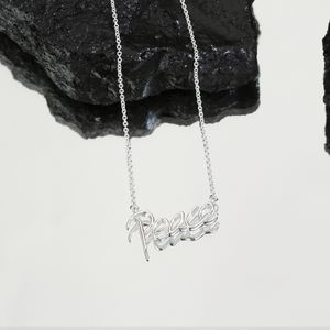 Gouden zilveren diamant luxe vredesbrief ontwerper hanger kettingen klassieke ketting voor mannen vrouwen
