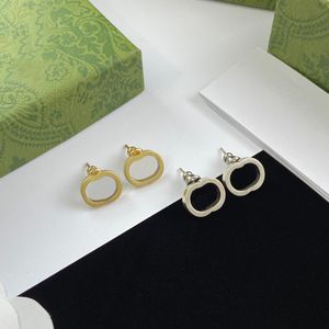 Or Argent Boucle D'oreille Pour Femme Lettre Designer Boucles D'oreilles Fille Belle Marque Oreille Anneau Bijoux