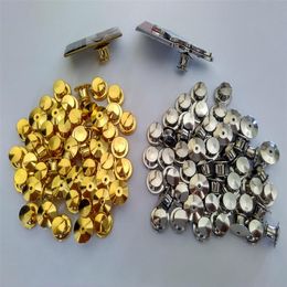 Goldsilver pour la police militaire Bijoux Hatbrass Brass Locking Pin Keepers Backs Savers Holders Locks Aucun outil requis Classer d'embrayage 239N