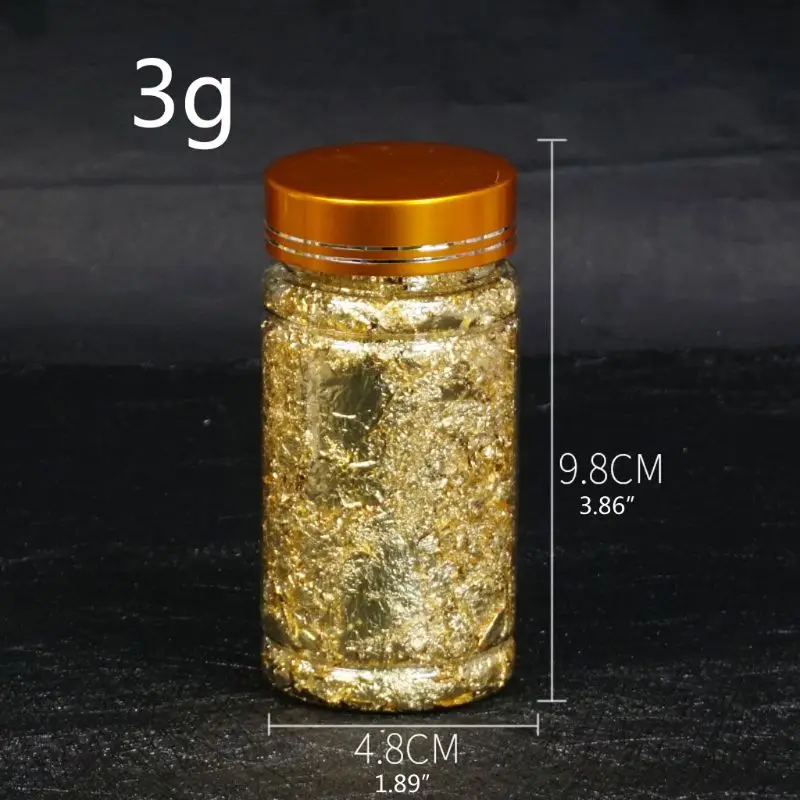Gold Silver Leaf Flakes Epoxy Set Foil Flakes for Resin for Candle Making Craft Painting Craft Art Home