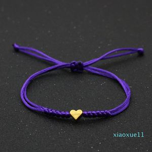 Goud Zilver Liefde Hart Armband Vrouwen Mannen Lovers 'Wens Rode Draad Gevlochten Verstelbare Paar Armbanden Sieraden