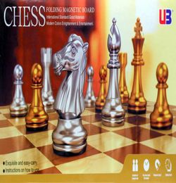 Azz magnético de plata de oro Magnético Plegado de ajedrez plegable exquisito y set de ajedrez familiar de transporte fácil 5511963