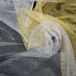 Tissu en mailles en argent en argent Warp Tricoter Pêche en tissu Bag de linge Strong Fabric Hard Fabric Dessin de couture DIY Tissu pour robe