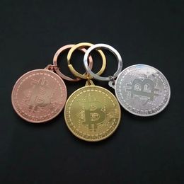 Copia coleccionable de Bitcoin chapada en oro/plata, moneda del tesoro pirata, accesorios de monedas, juguetes para fiesta de Halloween, Cosplay sin moneda