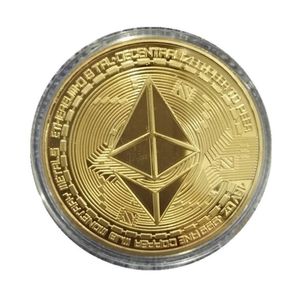 Gold/Silver-plated coins Decoration Creative Ethereum Coin Art Collection Physical Gift Metal Commemorative Coin