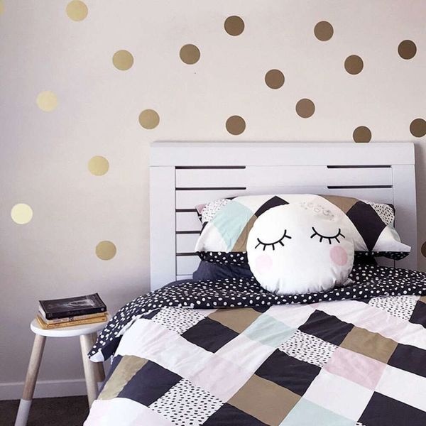 Gold Silver Polka Pot Stickers muraux Gold Circle Mur Wall pour les enfants Salle Home Decor Stickers Diy Stickers For Baby Nursery Room