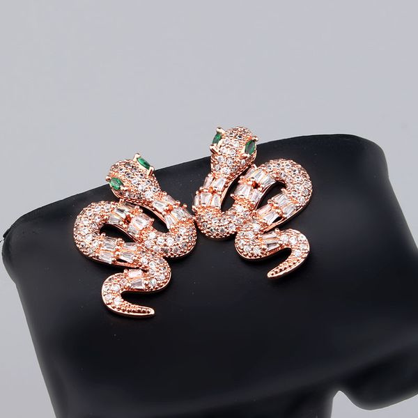 or argent serpent diamant grandes boucles d'oreilles en perles pour femmes collier de luxe femmes hommes bijoux de créateurs de haute qualité Fashion Party cadeaux de mariage de Noël anniversaire