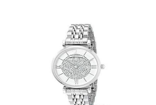 Gold Silver en acier inoxydable Ton de remorquage pour dames Watch AR1926 AR1925 Femmes Regardez des regroupements de gibier Lady Diamond Stone Robe Watch Ladi6141032