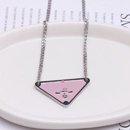 Collier pendentif Triangle en or et argent pour femme, en acier inoxydable, chaîne en or, bijoux sur le cou, cadeau pour petite amie, accessoires 2024 007