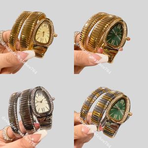 Montres-bracelets serpent en or marque diamant bande en acier inoxydable montres de créateur de haute qualité montre pour femme pour dames Noël Saint-Valentin pour cadeau de fête des mères relojes