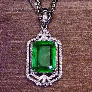 Gouden Zuid -Afrika Real Diamond Natural 3ct Green ketting hanger voor vrouwen Collana Emerald Ciondolo Per Donna