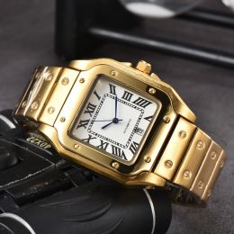 Reloj cuadrado dorado Relojes para hombre de diseño Relojes para mujer Cuarzo de alta calidad Moda clásica de acero inoxidable Sweep Move tank Reloj de pulsera Montre De Luxe DHgate