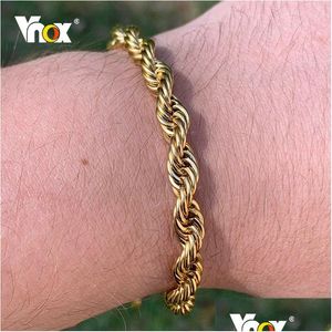 Bracelet à maillons en acier inoxydable doré Bracelets de chaîne de mode pour hommes Drop Delivery Dhgarden Otpzw
