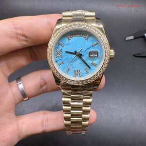 Montre pour homme en acier inoxydable doré Boutique à la mode Diamond Watch Life Montres mécaniques automatiques étanches