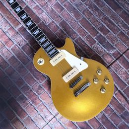 Pastilla de guitarra eléctrica estándar dorada P90 con cuerpo de caoba, entrega rápida