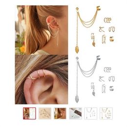 Or étoile feuilles non perçant oreille Clip boucles d'oreilles pour femmes Simple faux Cartilage oreille manchette bijoux accessoires GC1018