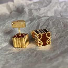 Gouden stud oorbellen Designer voor vrouwen 18K Gold vergulde luxe merkontwerp met doos voor feest bruiloften sieraden cadeau