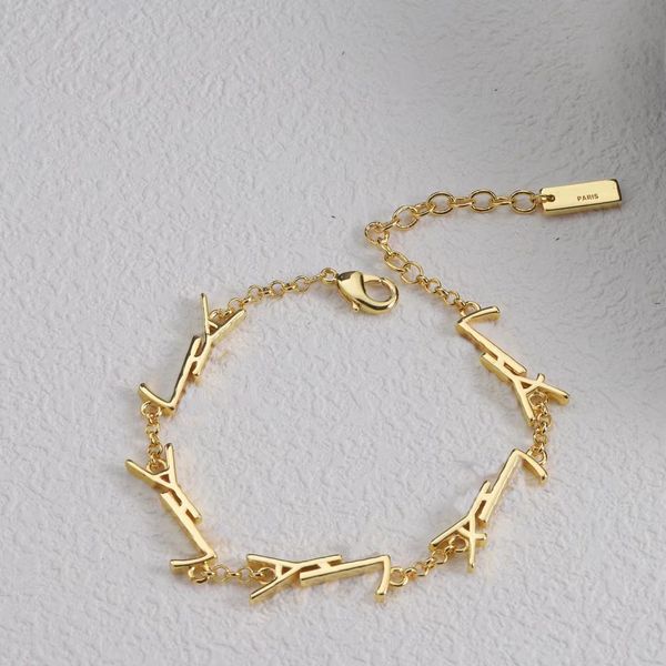 Bracelet de créateur en laiton doré pour femmes, élégant, décontracté, cadeau, bijoux
