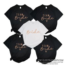 Goud Team Bruid Brief Grappige Vrouwen t-shirt Om Squad Evjf Bachelorette Vrijgezellenfeest Bruidsmeisje Bruiloft Tops Tee 231228