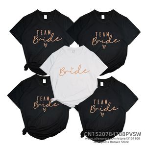 Goud Team Bruid Brief Grappige Vrouwen t-shirt Om Squad Evjf Bachelorette Vrijgezellenfeest Bruidsmeisje Bruiloft Tops Tee 231228