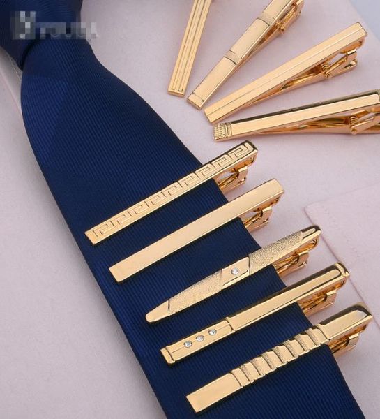 Clips de corbata dorados 13 estilos clip de cuello de moda men039s Clip de corbata para padre Clip de corbata de negocios regalo de Navidad TNT Fedex7205095