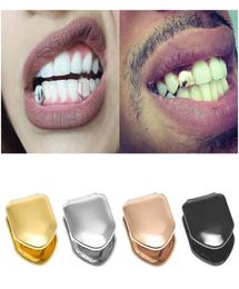 Gold Tooth Cap Permanent Grillz Dental Grills Hiphop Aangepaste Single Hip Hop Sieraden Braces Rapzanger TE WMTOQW HELE20196550464