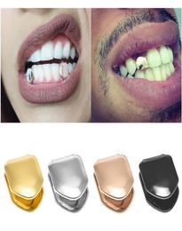 Gold Tooth Cap Permanent Grillz Dental Grills Hiphop Aangepaste Single Hip Hop Sieraden Braces Rapzanger TE WMTOQW HELE20198221968