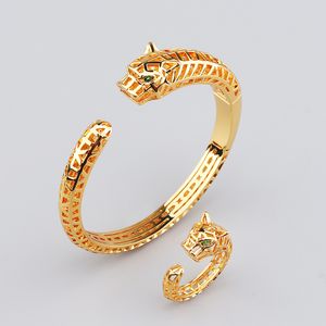 gouden koppel diamant luipaard luxe vrouwen open armbanden armbanden ontwerper mannen sieraden hoogwaardige unisex mode feest kerst huwelijksgeschenken verjaardagspaar