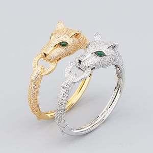 gouden koppel luipaard diamantbangle armbanden voor vrouwen zilveren ontwerper uitrusting juwelen sieraden