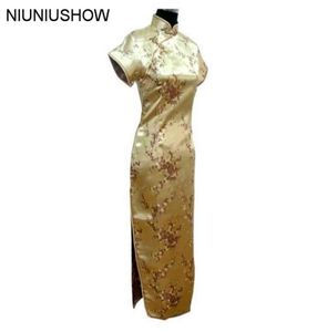 Gold tradicional vestido chino para mujeres039s satén largo Cheongsam Qipao Ropa plus Tamaño S M L XL XXL XXXL 4XL 5XL 6XL J30811863464