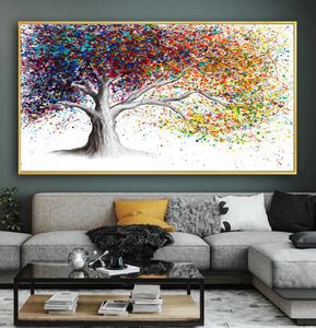 Peinture à l'huile d'arbre d'or, affiches de paysage abstraites, impression sur toile de grande taille, tableau d'art mural pour salon, décoration de la maison, 3282922