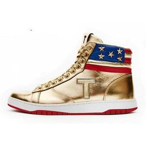 Gold Trump Shoes Sneaker High Top Basketball Casual Shoe for Men Women Silver The Never Adrender 2024 Man Woman Designer Basket Trainers Taille 5.5 - 12