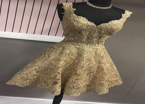 GOUD V HALL Homecoming Short prom jurken goedkope v nek met riemen kant bodice a line prinses nieuwe 2022 afstudeerfeest formeel DR7065775