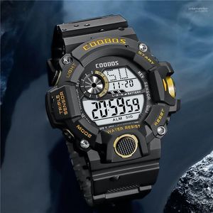Montre en or pour hommes Top luxe Sport Led montres-bracelets numériques lumineuses étanche semaine affichage Date horloges mâle Zegarki1