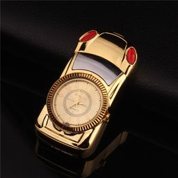 Gouden horloge Turbo Gas Winddicht Lichter Luxe Jet Torch Lichtere Sigaar Sigaret Metaal LEIDENE Lichter Opgeblazen Benzine Butaan Geen gas