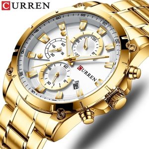 Montres en or hommes de luxe Top marque CURREN montre-bracelet à Quartz mode Sport et montre d'affaires causale horloge masculine Reloj Hombres 220530
