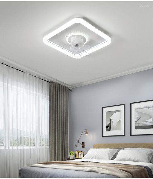 Oro Blanco Negro Rosa Azul Marrón 110v 220v Control remoto Regulable Luces de techo Ventiladores LED