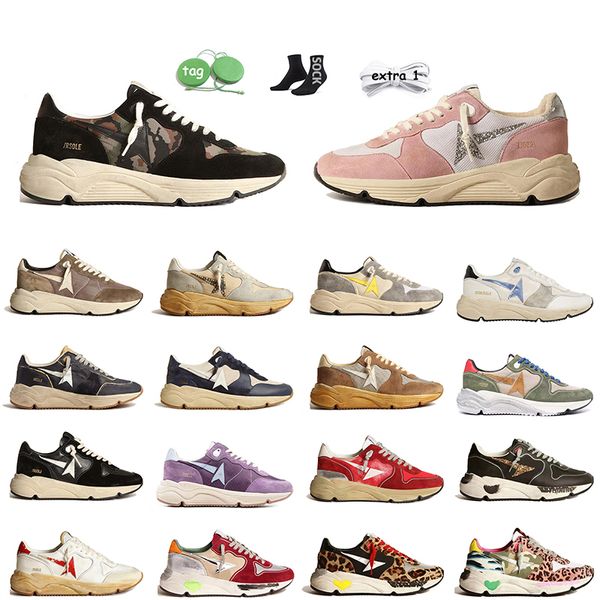 Oro Mujer Hombre Golden Gooseices Zapatos de diseño casual Beige Gamuza Negro Blanco Plata Brillo Suela Rojo Rosa Plataforma Suela para correr Corredores de gran tamaño Zapatillas de deporte Entrenadores