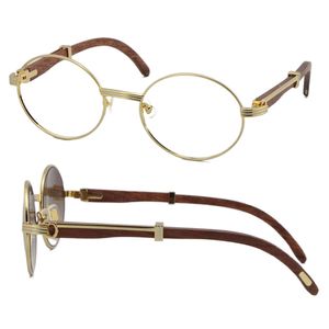 Venta al por mayor marcos de gafas de madera 7550178 gafas redondas de Metal gafas mujer mujer plata marco dorado C decoración gafas