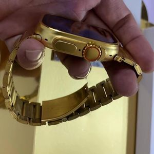 Gold Wallwatch Band para Ultra 8 Series Strap Multifuncional Smart Watch Protection Correa de acero inoxidable