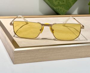 Goud Geel Half Frame Zonnebril Vrouwen Mannen Sonnenbrille Shades Sunnies Gafas de sol UV400 Brillen met Doos