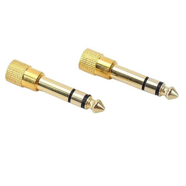 Prise stéréo dorée 3,5 mm vers jack 6,5 mm 6,35 mm 1/4 jack adaptateur convertisseur prise casque