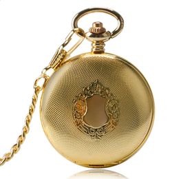 Reloj de bolsillo mecánico automático dorado Fob para enfermera moda de lujo elegante escudo colgante hombres mujeres regalo de Navidad 240314