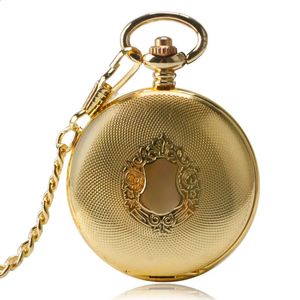 Golden Automatic Mechanical Pocket Watch FOB pour infirmière Luxury Fashion Fashion Trendy Shield Pendant Men Femmes Femmes Cadeau de Noël 240327