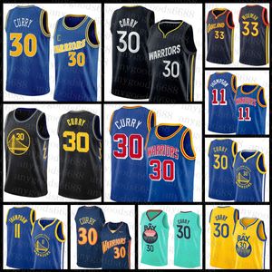 Golden Best State Basketball Jersey Warriores 33 Stephen Curry Klay Thompson 2021 2022 New 30 11 James Wiseman Pink Yellow