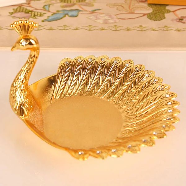 Golden Bird – panier à fruits en métal gaufré, artisanat, plateau à bonbons, panier de rangement, décoration intérieure de mariage, de bureau, pour la maison, 240103