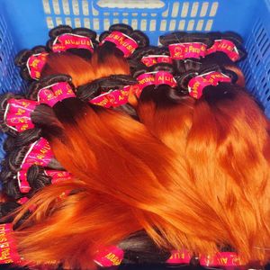 Paquetes de trama de Malasia de pelo liso marrón rubio dorado 50 g / pieza 15 unids / lote moda encantadora street walker