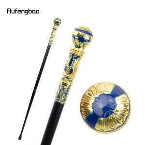 Golden Blue Luxury Round Handle Fashion Walking Stick pour fête Decorative Walking Cane Elegant Crosier Knob Walking Stick 93 cm