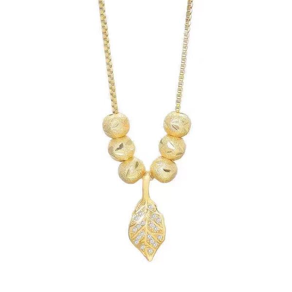 Branches d'or Jade Feuilles Collier Femme Gold Gold Polyday Collar Chain Design Sense Pendant personnalisé
